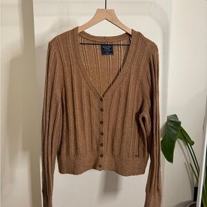 Abercrombie & Fitch Brown Cardigan Knit Sweater